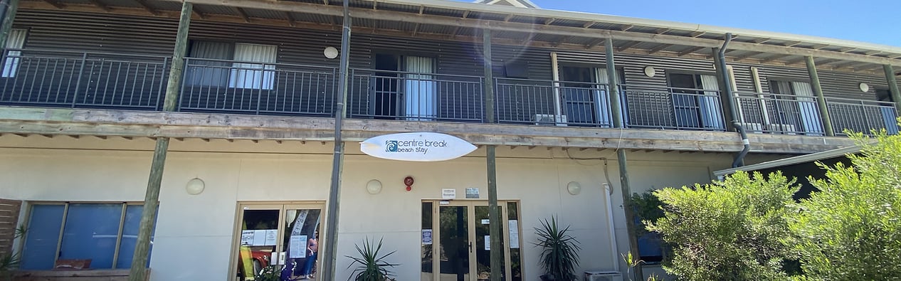 Centre Break Beach Stay building with balconies in Green Head